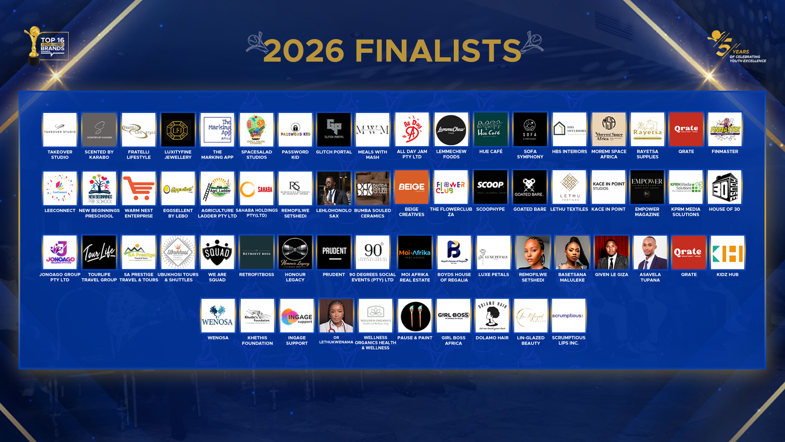 The Top 16 Youth-Owned Brands Awards Finalists