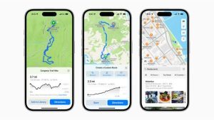 Apple Maps search results showing a business marked with a blue Ad label