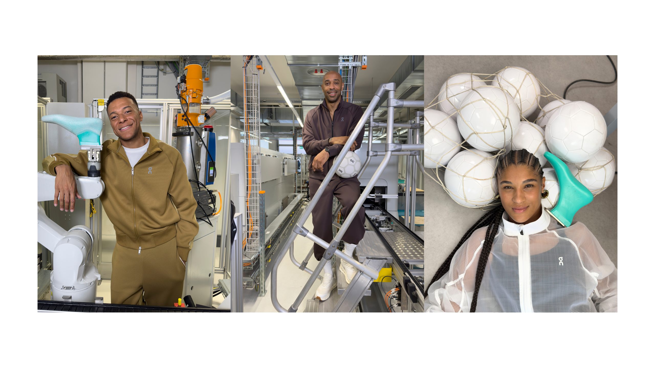 Kylian Mbappé, Thierry Henry and Sydney Schertenleib together for On’s football campaign