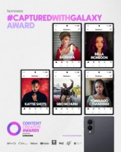 The five finalists for the 2026 Content Creator Awards CapturedWithGalaxy category