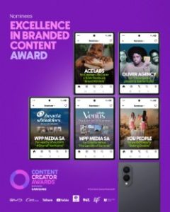 Excellence in Branded Content finalists at the 2026 Content Creator Awards