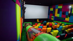Colourful beanbag seating in the Kids’ Cinema at Ster-Kinekor Tyger Valley