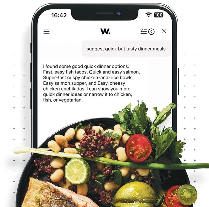 Woolworths W.Chef food assistant displayed in the Woolies app