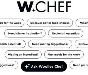Woolworths W.Chef AI assistant offering personalised meal ideas in the Woolies app.